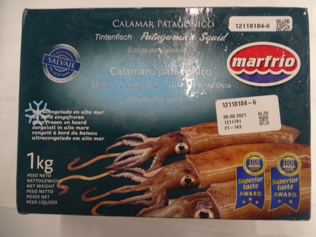 Mražené patagonské olihně kalamáry