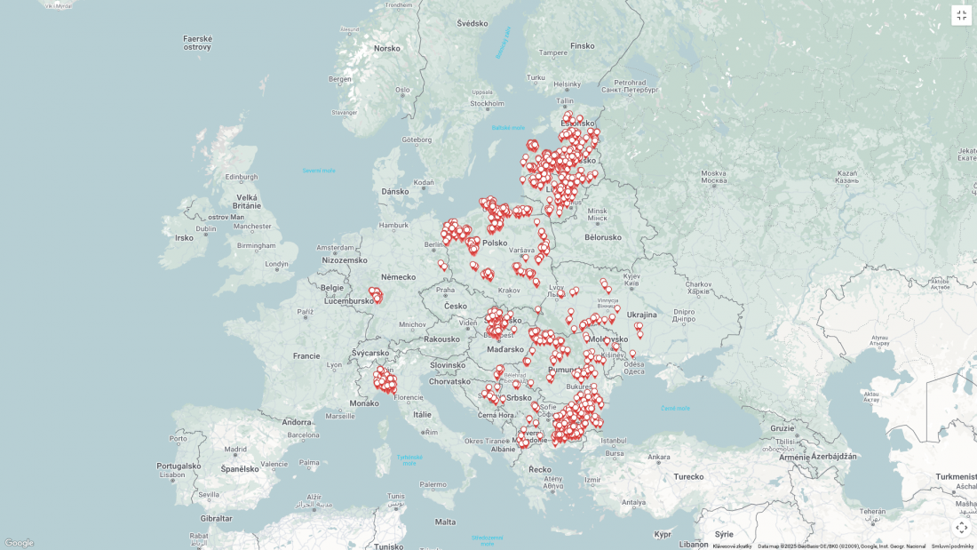 mapa č. 2 AMP u prasat divokých k 30.4.2025