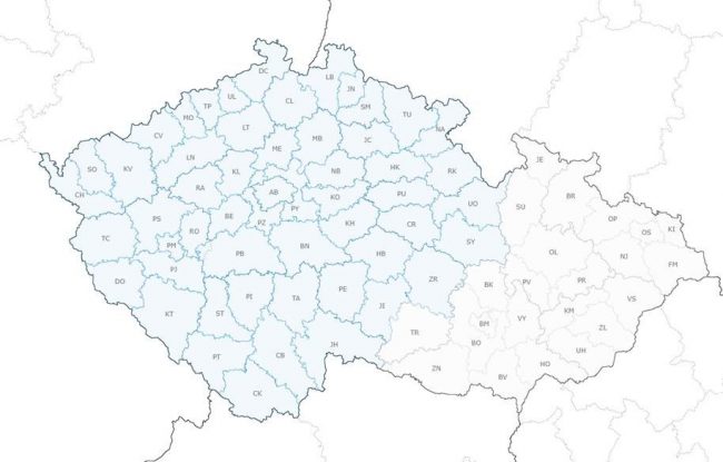 Mapa pásma katarální horečky ovcí KHO