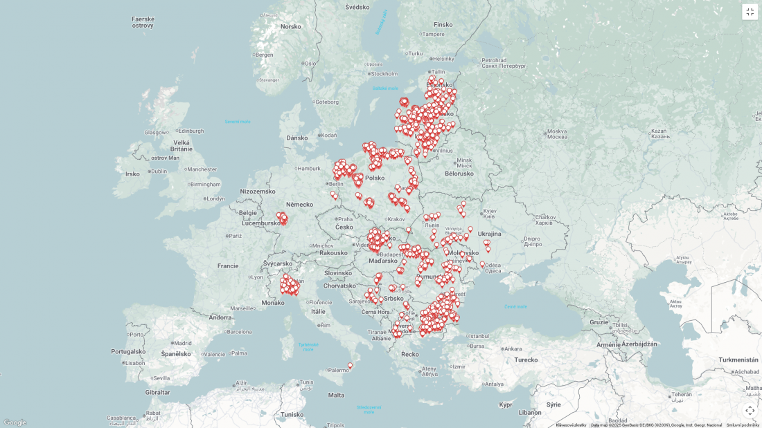 mapa č. 2 AMP u prasat divokých k 11.6.2025