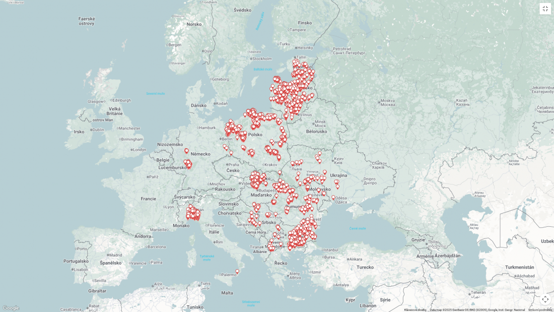 mapa č. 2 AMP u prasat divokých k 28.7.2025