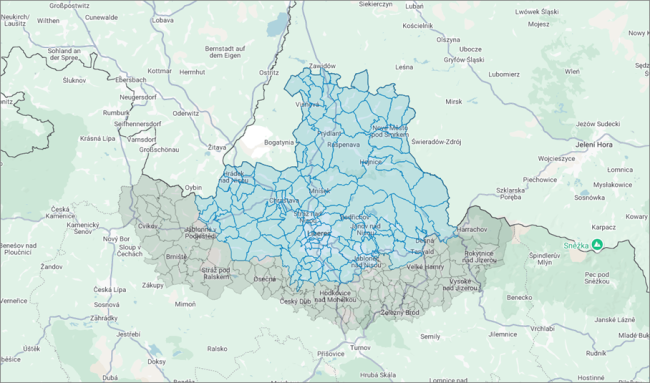 Mapa pásem AMP 2025