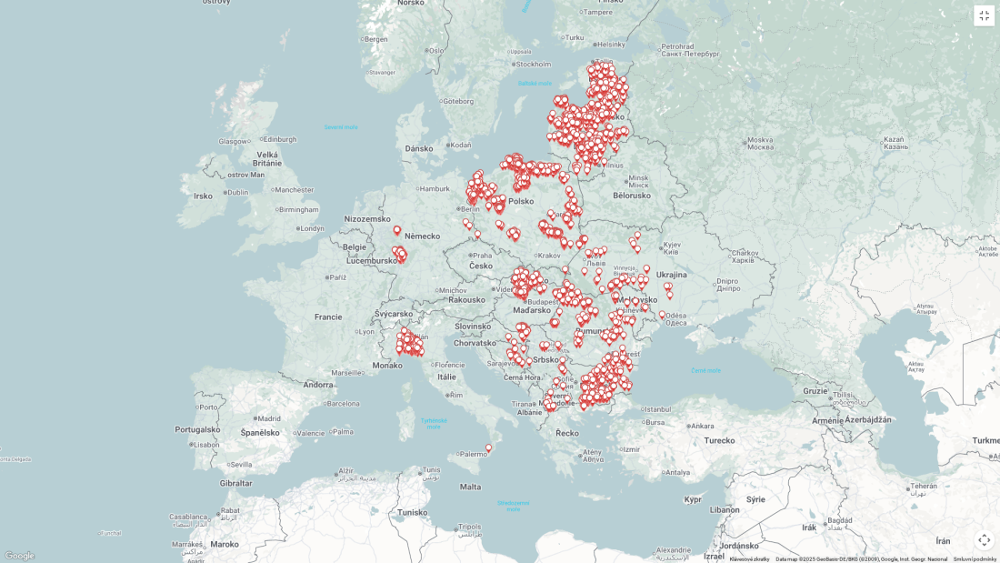 mapa č. 2 AMP u prasat divokých k 7.10.2025