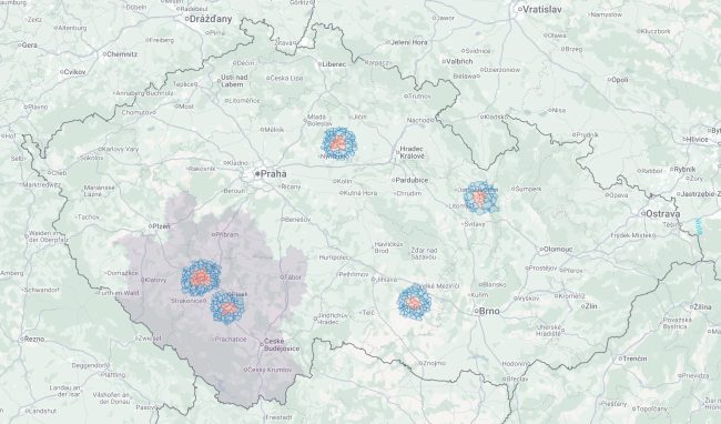 Mapa pásem případů AI