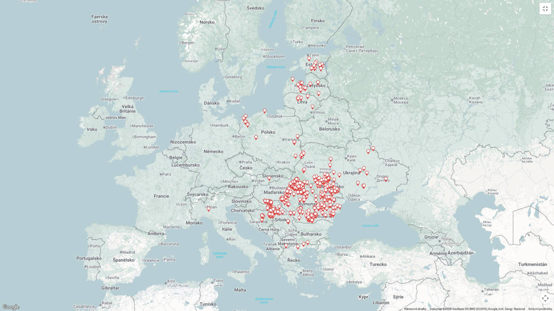 mapa č. 1 AMP u domácích prasat k 31.12.2025