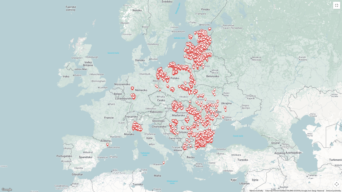 mapa č. 2 AMP u prasat divokých k 31.12.2025