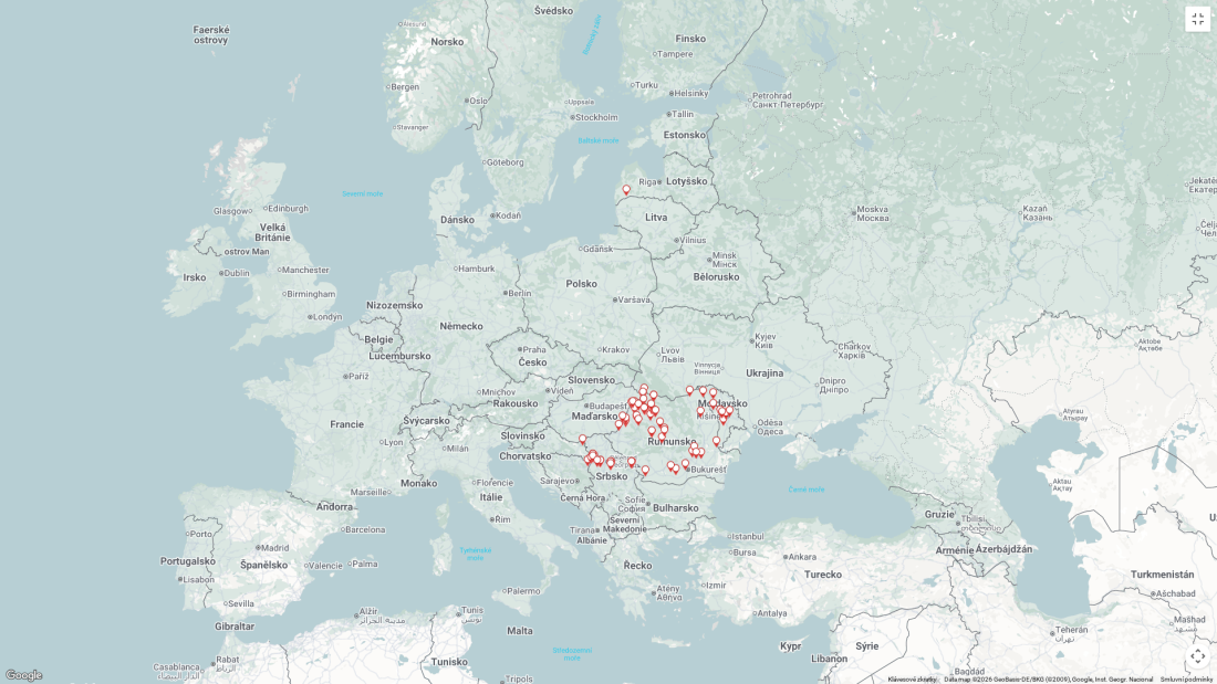 mapa č. 1 AMP u domácích prasat k 2.3.2026