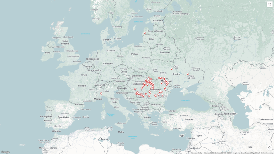 mapa č. 1 AMP u domácích prasat k 27.4.2026