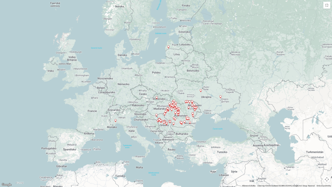 mapa č. 1 AMP u domácích prasat k 11.5.2026