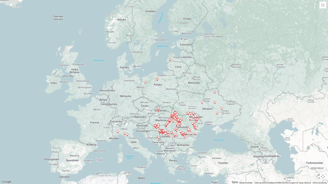 mapa č. 1 AMP u domácích prasat k 30.7.2026
